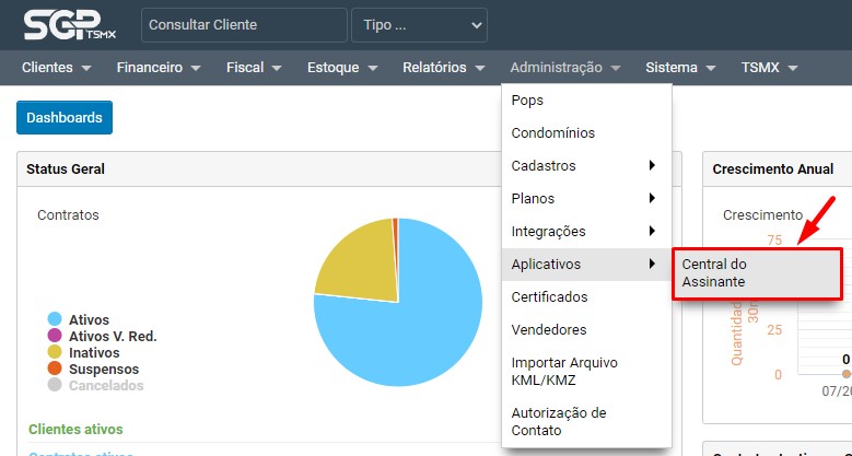 Acessando a página de alteração do aplicativo