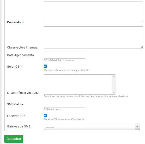 Últimos campos de ocorrência