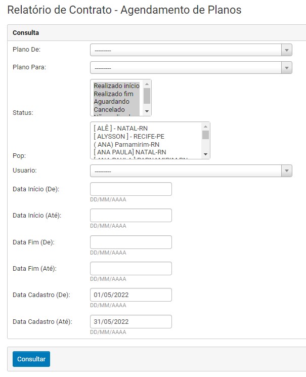Filtros de consulta