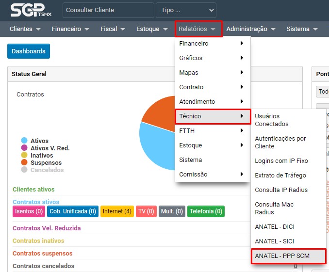 Acessando Relatorio ANATEL PPP SCM