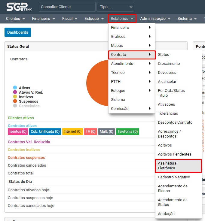 Relatórios - Contrato - Assinatura Eletrônica