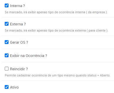 Tipos de Ocorrência Parte 3