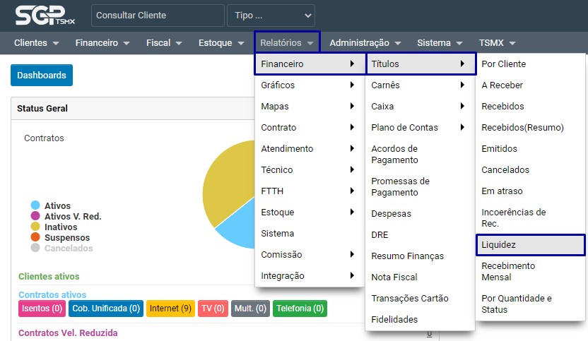 Relatórios - Financeiro - Títulos - Liquidez