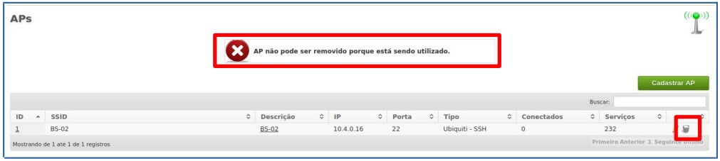 Erro ao remover AP