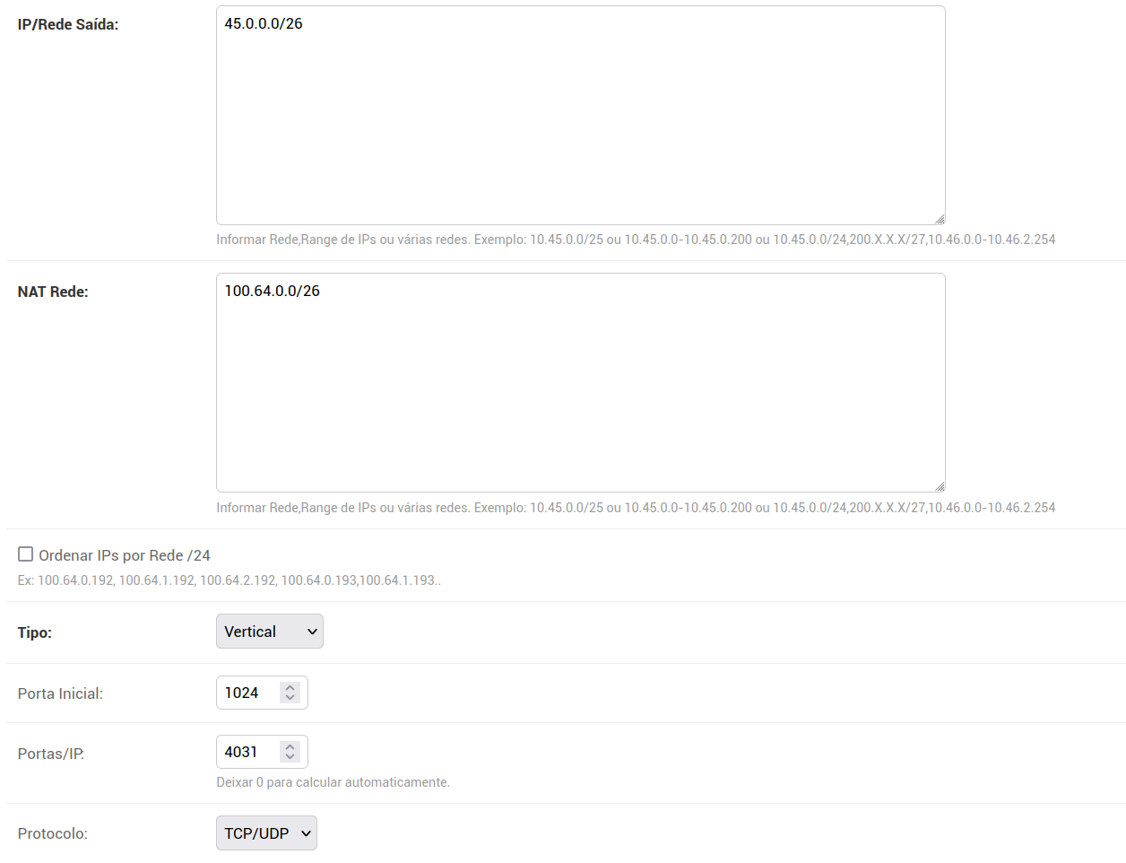 Adicionar CGNAT